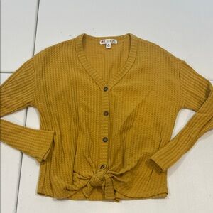 Glam Girl Fashion Golden Knit Cardigan